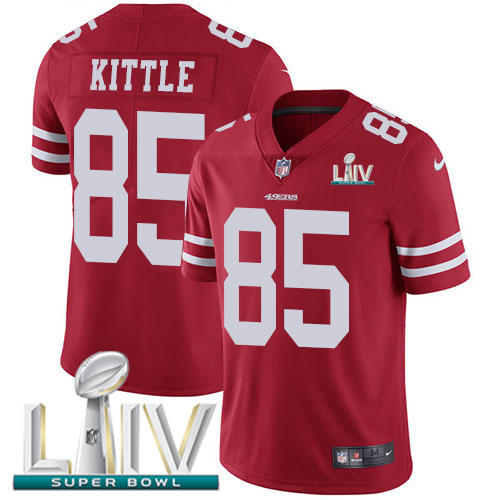 San Francisco 49ers Nike 85 George Kittle Red Super Bowl LIV 2020 Team Color Men Stitched NFL Vapor Untouchable Limited Jersey